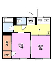 シティハイムメロディー 2Kの間取図画像