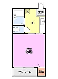 コーポ石井 1Kの間取図画像