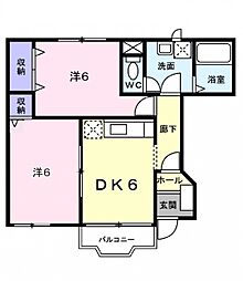マノワール・ヴェール2 2DKの間取図画像