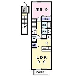 エルフィン 1LDKの間取図画像