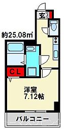 ALiSS歯科大前 2階1Kの間取り