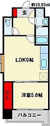 竪町センタービル 1LDKの間取図画像