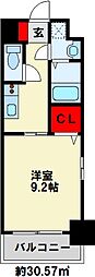 プランドール 1Kの間取図画像