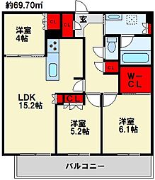 ザ・サンパーク小倉駅タワーレジデンス 3LDKの間取図画像