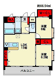 プルーム真鶴 2LDKの間取図画像