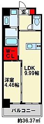ウイングス三郎丸 1LDKの間取図画像