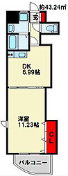 ミーナ砂津 1DKの間取図画像