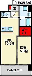 グレース上富野 1LDKの間取図画像