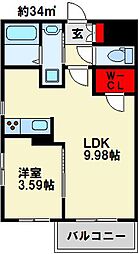 ガーラプラチナコート 1LDKの間取図画像