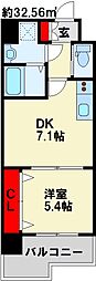ザ・レジデンス香春口三萩野駅前 1DKの間取図画像