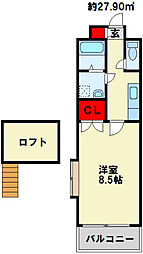 リファレンス門司駅前 1Kの間取図画像