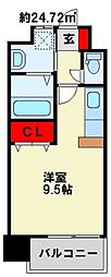 アクシオ小倉 ワンルームの間取図画像