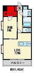 GALAXIEヴィーラブライト 1LDKの間取図画像