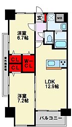 仮)足原1丁目新築マンション 2LDKの間取図画像