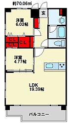 スマート到津 2LDKの間取図画像