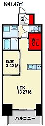 LEGEND鍛冶町 ワンルームの間取図画像
