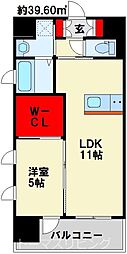 ダイモンヒルズ勝山公園 1LDKの間取図画像