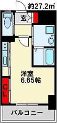ガーラプラチナコート ワンルームの間取図画像