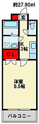 リファレンス門司駅前 1Kの間取図画像