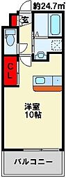 アクシオ小倉 ワンルームの間取図画像