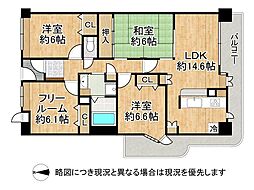 ネオハイツ富雄北フォレストガーデン 3SLDKの間取図画像