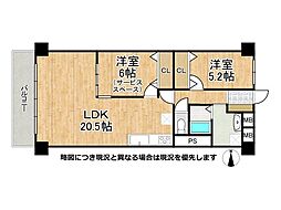 藤和奈良ハイタウン2号棟 1SLDKの間取図画像