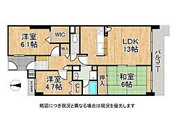王寺アーバンコンフォート 3LDKの間取図画像