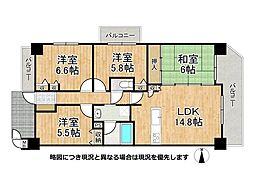 ユニライフ郡山1号館 4LDKの間取図画像