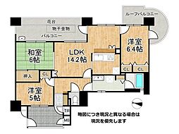 ピアッツァコート西大寺 3LDKの間取図画像