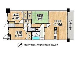 ステイツ富雄 3LDKの間取図画像