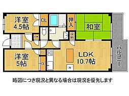 東急ドエル奈良パークビレジ11棟 3LDKの間取図画像
