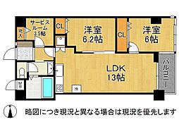シティホームズ奈良 2SLDKの間取図画像