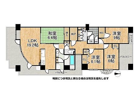 収納が充実した広々4SLDKです。日当たり、通風良好です。