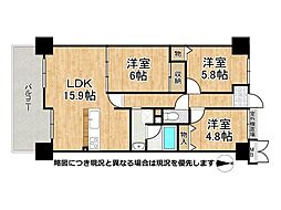 パストラーレ天理 3LDKの間取図画像