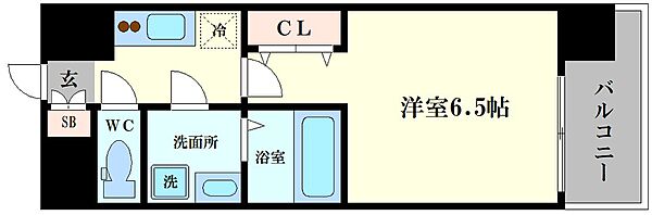 ファーストフィオーレ難波クレシア ｜大阪府大阪市浪速区日本橋東1丁目(賃貸マンション1K・5階・23.01㎡)の写真 その2