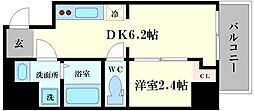 SOAR SHINIMAMIYA 5階1DKの間取り