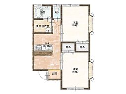 キャッスルハイツ2 2DKの間取図画像
