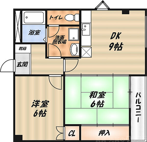 エトワールMT2 ｜大阪府高槻市津之江町1丁目(賃貸マンション2DK・2階・50.96㎡)の写真 その2