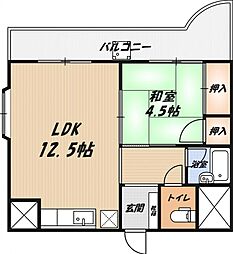 フラットピア88 1LDKの間取図画像