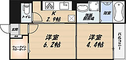 ライルツー 1DKの間取図画像