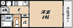 光栄ハイツ 1Kの間取図画像