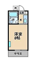 ハウスパストラル ワンルームの間取図画像