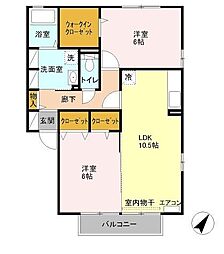 ヴァレッタB 2LDKの間取図画像