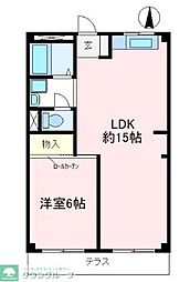 飯嶌ハイツ 1LDKの間取図画像