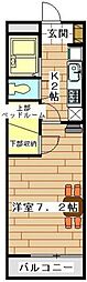レオパレスグランドオープリー 1Kの間取図画像