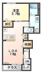 ルフォン2 1LDKの間取図画像
