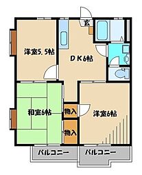レジデンスアゼリアA 3DKの間取図画像