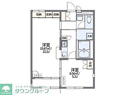 レオパレスサンシャイン狭山台 1LDKの間取図画像