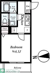 坂戸市中富町アパート 1Kの間取図画像