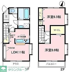 グリーンヒルズW 2LDKの間取図画像